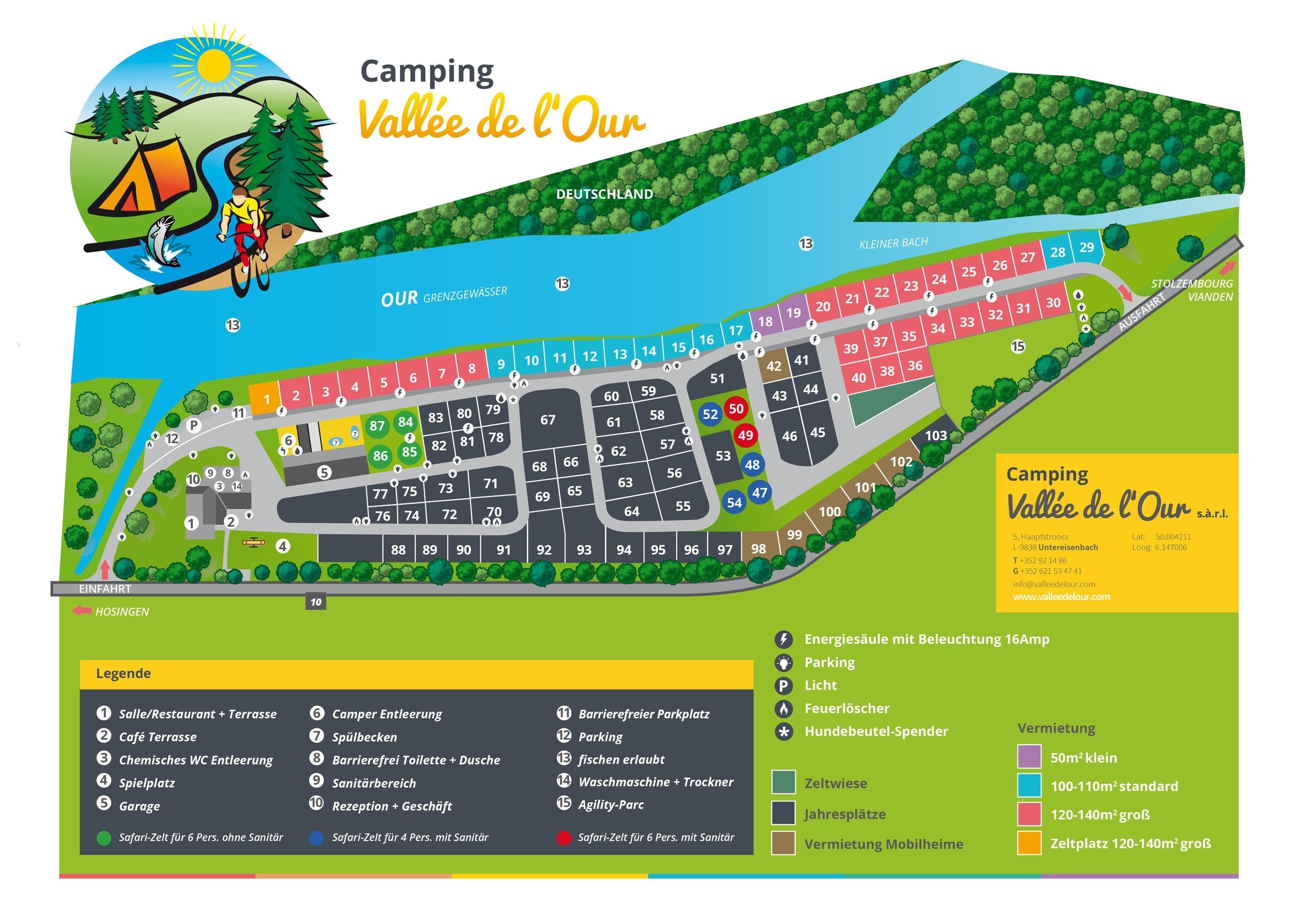Lageplan Camping Vallee de L'Our
